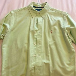 Lime green medium classic fit Ralph Lauren polo button up.
